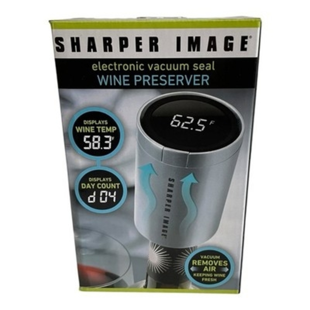 Sharper Image Electronic Vacuum Seal Wine Preserver Digital Display NIB